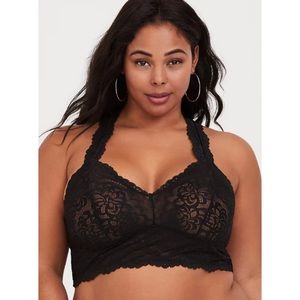 🆕Torrid Black Lace Racerback Bralette 1 1X 14 16 NWT New!
